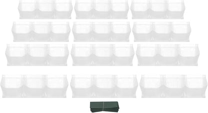 Vertical Wall Planter, Stackable Wall-Mounted Planter Indoor Outdoor w/36 Plastic Pots Living Wall Garden w/36 Non-Woven Fabrics Vegetable Hanging Pocket Holder Flowerpot (White)