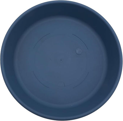 The HC Companies Flower Pot Saucers - Plastic Plant Saucer for Outdoors & Indoors - Traditional Design Plant Pot Trays for Water Drainage - Durable & Stylish Round Plant Tray (14-inch Slate Blue)