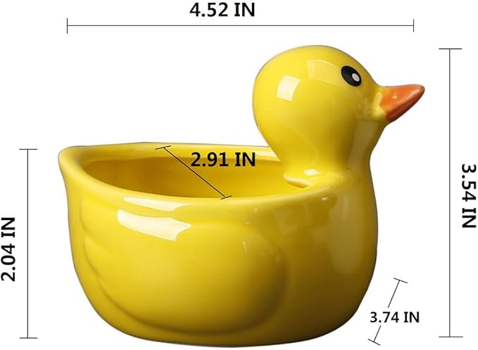 Ceramic Succulent Plant Pot Cactus Plant Pot Flower Pot Container Planter with Drainage Hole Home Office Desk Garden Gift Idea Animal Shaped Flower Pot Cute Vase Pot (Yellow Duck)
