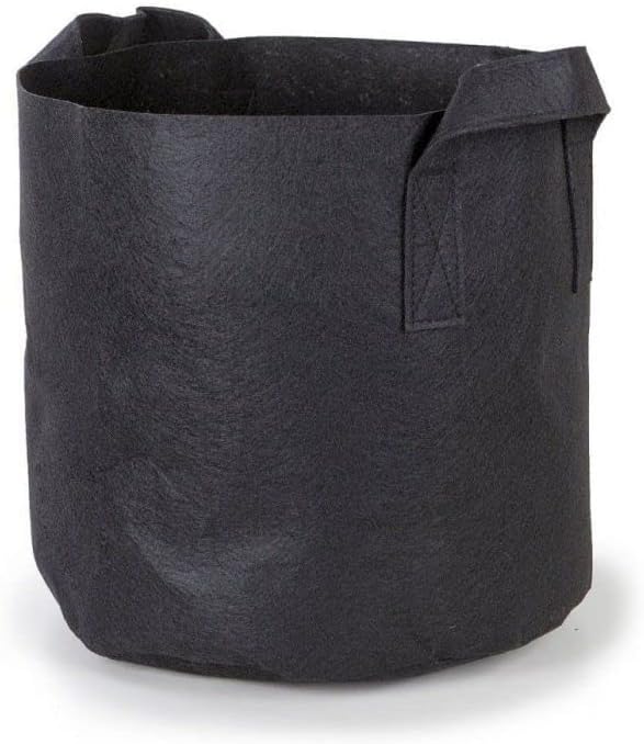 247Garden 5-Pack 1-Gallon Aeration Fabric Pot/Plant Grow Bag w/Handles (260 GSM, Black, 6H x 7D)