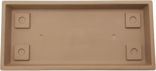 The HC Companies Venetian Rectangular Plant Tray - Lightweight Plastic Plant Saucer - Plant Drip Trays for Drainage -UV Resistant Pot Saucer for Indoor & Outdoor Use (23.5" Sandstone, Pack of 1)