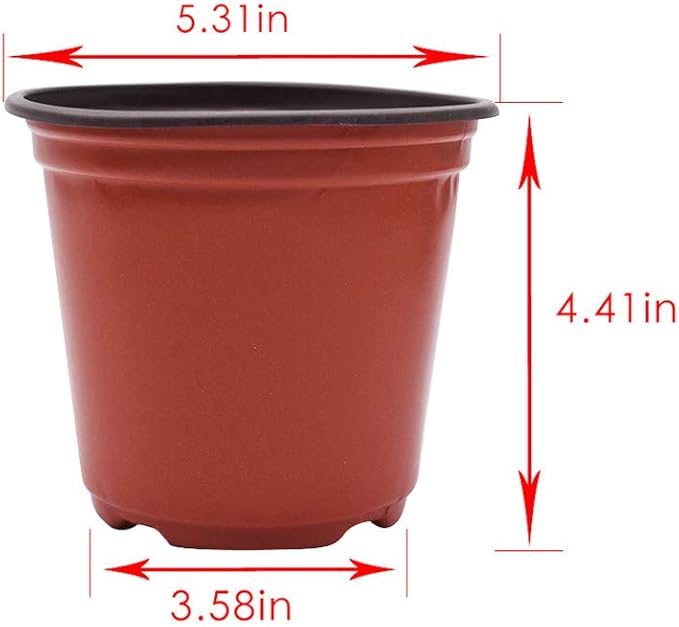 5.3" Seedling Pots Plastic Plant Pots Seedling Cups Nursery Pots Plant Container Replacement for Seeds Germination, Seedlings Growing, Succulents Planting, Seeds Starting 100 Pcs
