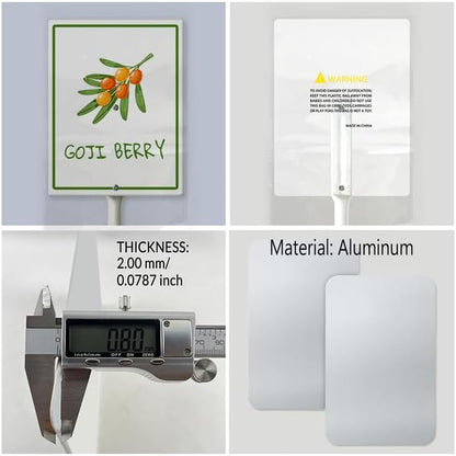Goji Berry Marker Yard Sign with Stakes 8in×12in, Aluminum Yard Signs, Waterproof Plant Marker Reusable Garden Stake Tags with Vegetable Names for Nursery Outdoor Garden