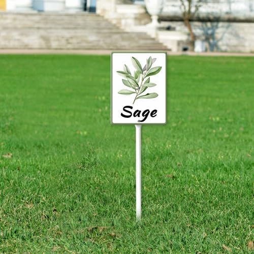 FemiaD Plant Label Signs Planted Herb Garden Markers Waterproof Aluminum Plant Stake Tags Sage Sign for Nursery Indoor Outdoor Garden Decoration