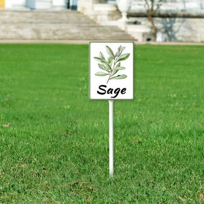 FemiaD Plant Label Signs Planted Herb Garden Markers Waterproof Aluminum Plant Stake Tags Sage Sign for Nursery Indoor Outdoor Garden Decoration