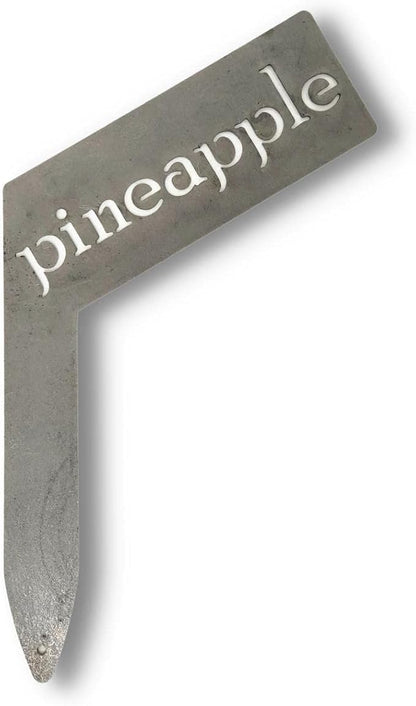 Planter Size Small Metal Garden Plant Vegetable Flower or Herb Markers 13.5 Inches Tall (pineapple, Raw, Unfinished Steel)
