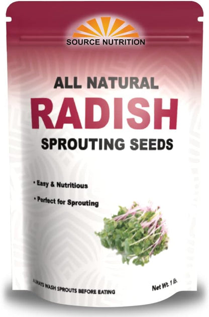 1 lb Radish Sprouting Seeds - Perfect for Sprouting & Microgreens - Healthy, Delicious, and Spicy - USA Grown