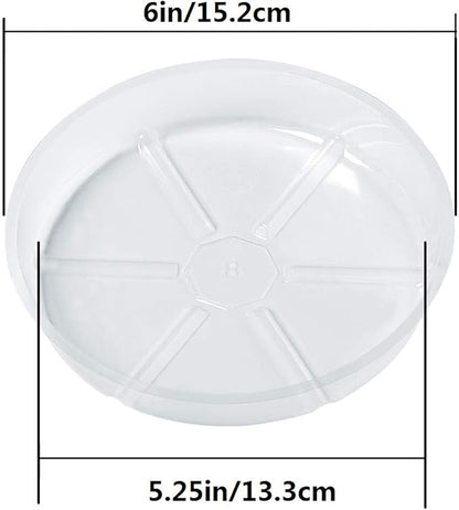 Idyllize 10 Pieces of 6 Inch Clear Plastic Plant Saucer Drip Trays for pots (6")