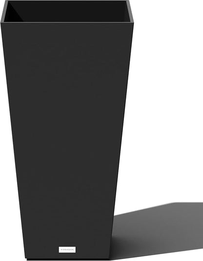 Veradek V-Resin Indoor/Outdoor Taper Planter, Set of 2 (30 inch, Black)