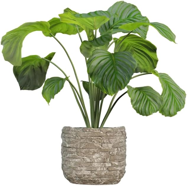 Admired by Nature 5" Ceramic Flower Planter Pot - for Home Decor, Indoor Plants, Garden Display, Organization - Stone