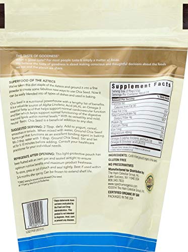 Spectrum Essentials Organic Ground Chia Seed,10 oz,(Pack of 2)