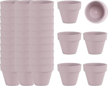 36 Pieces of Small Mini Pink Flower pots 2 inch Clay Flower pots,Cactus Flower pots,Succulent Nursery pots with Drainage Holes,Suitable for Indoor/Outdoor Succulent Plants,Crafts,Wedding Favor