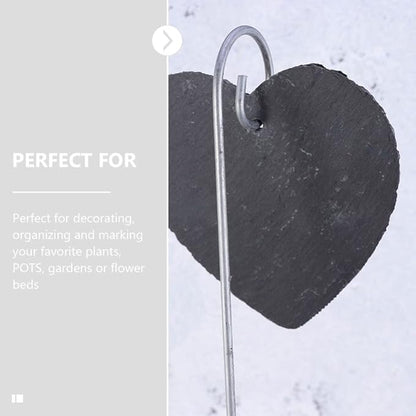 GANAZONO Plant Labels for Outdoor Garden Slate Garden Signs Heart Shaped Reusable Garden Chalkboard Labels Plant Markers Nursery Garden Labels 3 Pcs 10cm