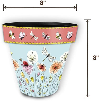 Briarwood Lane Spring Planter 8.5" x 8.5" x 8.5" Wildflowers Small for Spring Planter
