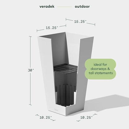 Veradek V-Resin Indoor/Outdoor Taper Planter (30 inch, White)