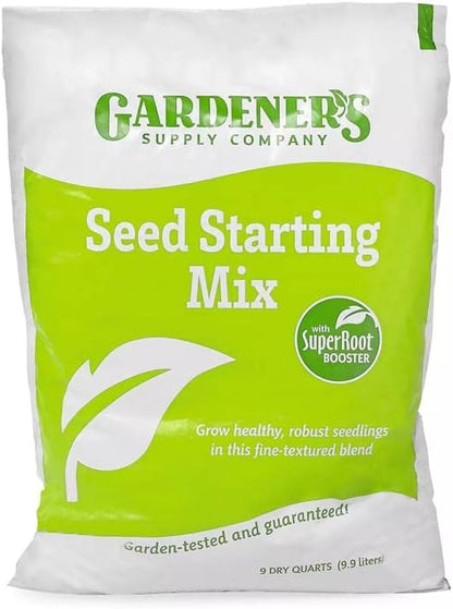 Gardeners Supply Company SuperRoot Booster Seed Starter Mix | Promotes Strong Roots & Boost Plant Growth | High Nutrients Plant Food for Seed Starting Trays and Planters - (9 Quarts)