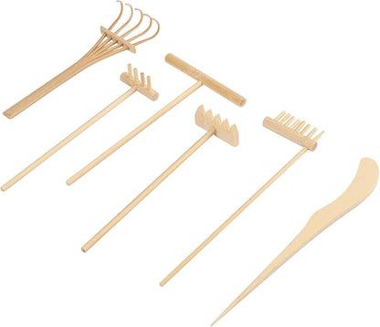 18 PCS DIY Sand Zen Garden Tools, Mini Zen Garden Rake Sets for Serenity and Spiritual Meditation, Tasteful and Elegant Zen Garden Accessories for Home Decor, and Father or Mother's Gift, by GNIEMCKIN