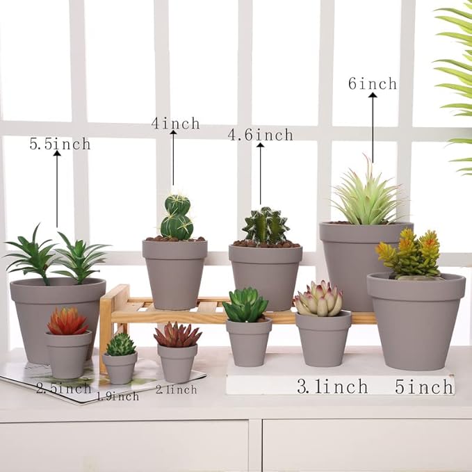 Yishang 1.9 Inch Tiny Grey Terracotta Pots Pack of 72-Small Mini White Clay Pots with Drainage Holes Flower Nursery Terra Cotta Planter for Tiny Cactus,Herb,Succulent Plants,Crafts