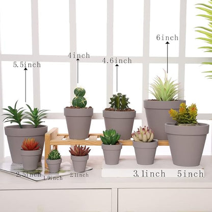 Yishang 1.9 Inch Tiny Grey Terracotta Pots Pack of 72-Small Mini White Clay Pots with Drainage Holes Flower Nursery Terra Cotta Planter for Tiny Cactus,Herb,Succulent Plants,Crafts
