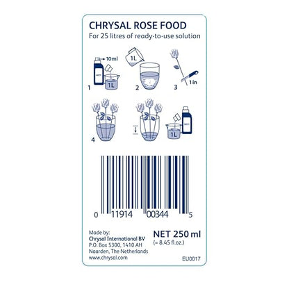 Chrysal Flower Boost Cut Flower Rose Food (10ml/L Bottle) — Floral Supplies for Fresh Flowers to Increases Vase Life — Flower Arrangements Supplies — Rose and Flower Care — Rose Care