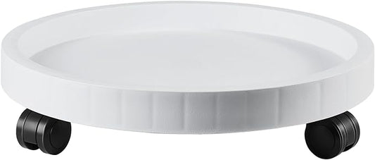 15.5 Inch Planter Caddies Rolling Saucer Caddy with Wheels, Heavy Duty Wheeled Stand for Potted Plant, Round Coaster Roller Base Tray with Casters, Flower Pot Dolly Holder for Indoor Outdoor