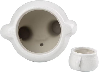 Funny Peeing Plant,5.4 Inches Ceramic Funny Body Plant Pot,Penis Planter,Novelty Peeing Plant Pot with Drainage,Pot Gift for Home Plant Enthusiasts, Friends, Family Or Colleagues Home Decor (White)