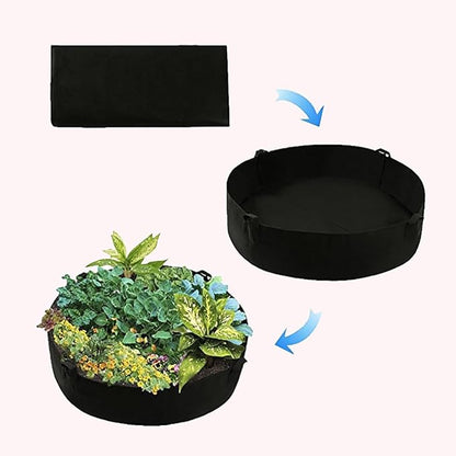 Ulalaza 3PCS Potato Grow Bags with Flap Plant Grow Bags Fabric Multi Ribbon Potato Bag Tomato Vegetable Growth Non-Woven Felt Planting Bag Transparent