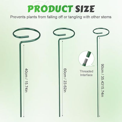 4/8/12 Pack Plant Stakes, 16/24/36 Inch Plant Support Stakes, 2025 New Plant Sticks Support, Flower Stakes for Plants Peony, Tomato Seedling, Marigold, Amaryllis, Sapling, Coreopsis (24 Inch-4 Pack)