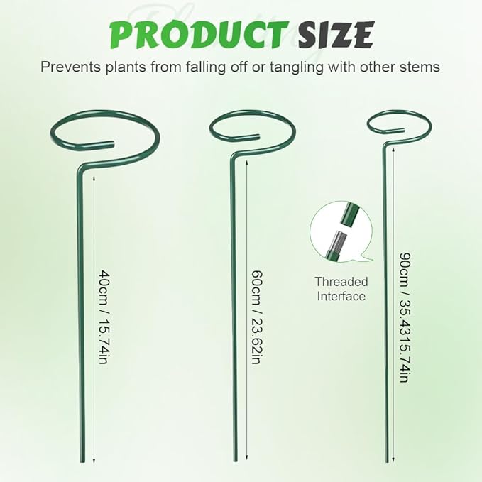 4/8/12 Pack Plant Stakes, 16/24/36 Inch Plant Support Stakes, 2025 New Plant Sticks Support, Flower Stakes for Plants Peony, Tomato Seedling, Marigold, Amaryllis, Sapling, Coreopsis (16 Inch-12 Pack)