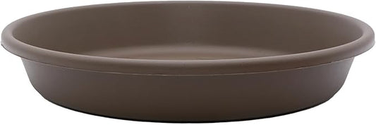 The HC Companies Flower Pot Saucers - Plastic Plant Saucer for Outdoors & Indoors - Traditional Design Plant Pot Trays for Water Drainage - Durable & Stylish Round Plant Tray (8-inch Chocolate)