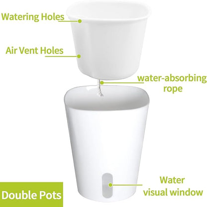 3" Self Watering Pots,20 Sets Self Watering Planter Pots for Indoor Plants with Water Level Indicator and Multiple Vents,Self Watering Planters,Self Watering Plant Pot for House Plants,Flowers,Herbs