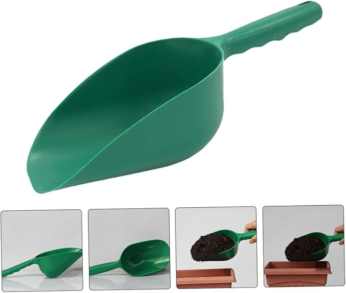 GANAZONO Thickened Gardening Soil Scoop Lightweight Portable Planting Shovel Garden Tool for Potting Soil and Plant Dirt 11.41X3.93X3.14 Inch