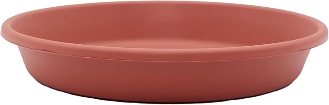 The HC Companies Flower Pot Saucers - Plastic Plant Saucer for Outdoors & Indoors - Traditional Design Plant Pot Trays for Water Drainage - Durable & Stylish Round Plant Tray (21-inch Clay)