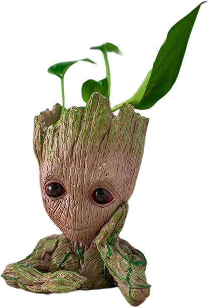 6'' Baby Groot Flowerpot Succulent Planter Pot Pen Holder Cute Desk Decor Garden Home Gift for Friends Kids Indoor Plants