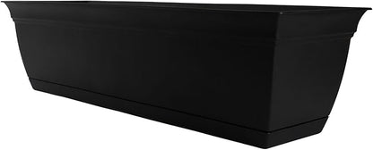 The HC Companies 30" Eclipse Plastic Window Box 7.76"x29.98"x6.57" in Black Color