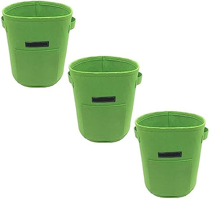 Ulalaza 3PCS Potato Grow Bags with Flap Plant Grow Bags Fabric Multi Ribbon Potato Bag Tomato Vegetable Growth Non-Woven Felt Planting Bag Transparent