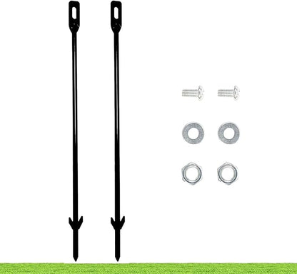 Pack of 2 Metal Yard Sign Stakes, Length 16.5 Inches Thickness 0.3 Inches for Ground Yard Lawn, Rust, Wind & Dust Resistant Sturdy Metal Stake, Not Easy to Shake, Color Available (Black)