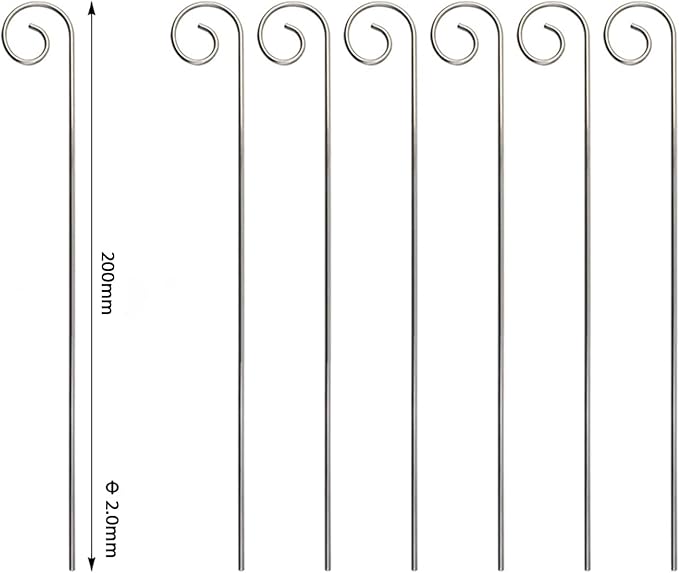 20Pcs Silver Plant Label Hooks, 20cm Garden Markers Stake Plant Label Holder, Rustproof Deformed Garden Plant Sign Hooks