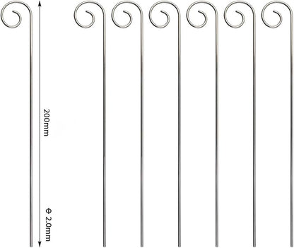 20 Pcs Silver 20cm Plant Label Hooks, Garden Markers Stake Holder Hanger Sign, Rustproof Deformed Hooks Hanging Rods for Flower Planter, Plant Labels