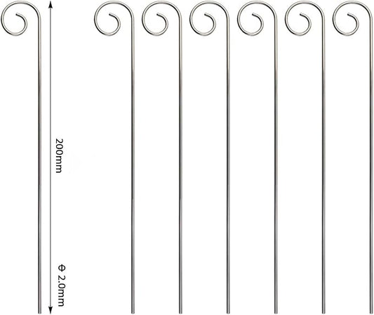 20 Pcs Silver 20cm Plant Label Hooks, Garden Markers Stake Holder Hanger Sign, Rustproof Deformed Hooks Hanging Rods for Flower Planter, Plant Labels