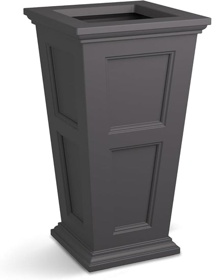 Mayne Fairfield 28-Inch Tall Planter – Self-Watering, Weather-Resistant Planter for Flowers – Durable Outdoor Design for Patio, Porch, or Entryway