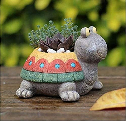 Cute Animal Shaped Cartoon Home Decoration Succulent Planter Flower Pots (Colorful Turtle)