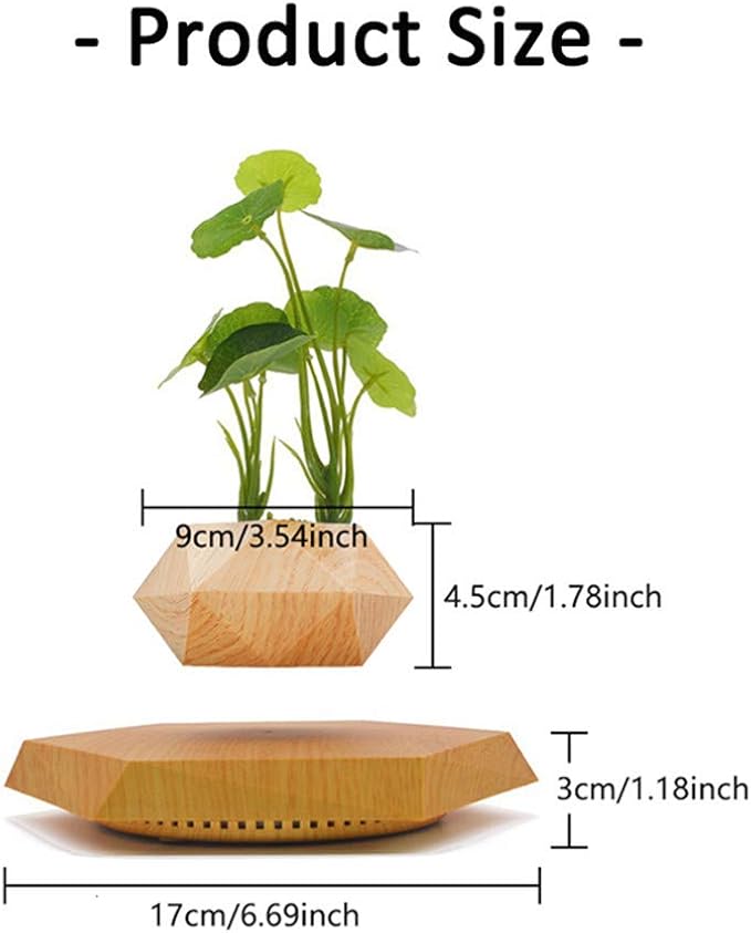 Levitating Plant Pot Hexagon Floating Air Bonsai Pot Suspension Flowerpot Planter for Office Home Decoration