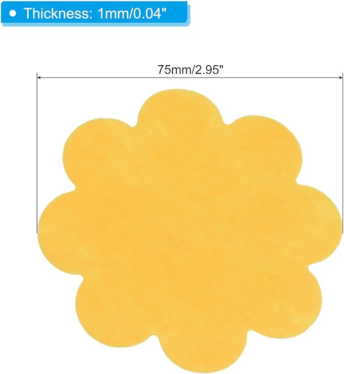 PATIKIL 3 Inch Plant Pot Hole Pad, 30 Pack Non-Woven Fabric Flower Shape Bonsai Bottom Soil Mat, Yellow