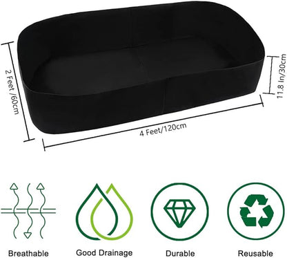 Fabric Raised Garden Bed, 2ft x 4ft Garden Grow Bags Planting Bed Rectangle Garden Containers for Vegetables Plants Flowers Outdoor