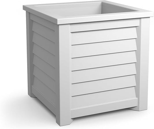 Mayne Lakeland 20-Inch Square Planter – Self-Watering, Weather-Resistant Planter for Flowers – Durable Outdoor Design for Patio, Porch, or Entryway