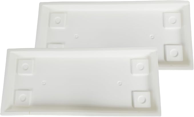 The HC Companies 23.5 Inch Venetian Rectangular Plant Saucer, Lightweight UV-Resistant Plastic Outdoor & Indoor Flower Pot Tray, 2-Pack Plant Pot Trays for Garden & Home Decor, White