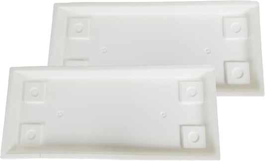 The HC Companies 29.5 Inch Venetian Rectangular Plant Saucer, Lightweight UV-Resistant Plastic Outdoor & Indoor Flower Pot Tray, 2-Pack Plant Pot Trays for Garden & Home Decor, White