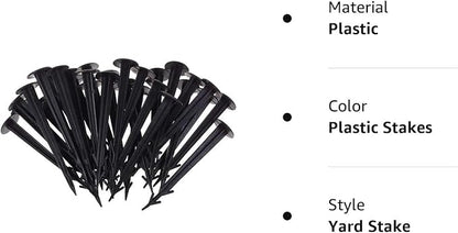 COSMOS 50 Pcs 4.5 Inches Multifunctional Plastic Yard & Garden Stakes Anchors for Plant Support, Holding Down Tents