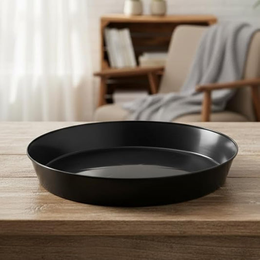 16 Inch (14.25in Base) Single Plant Saucer - Black Polypropylene Made in USA